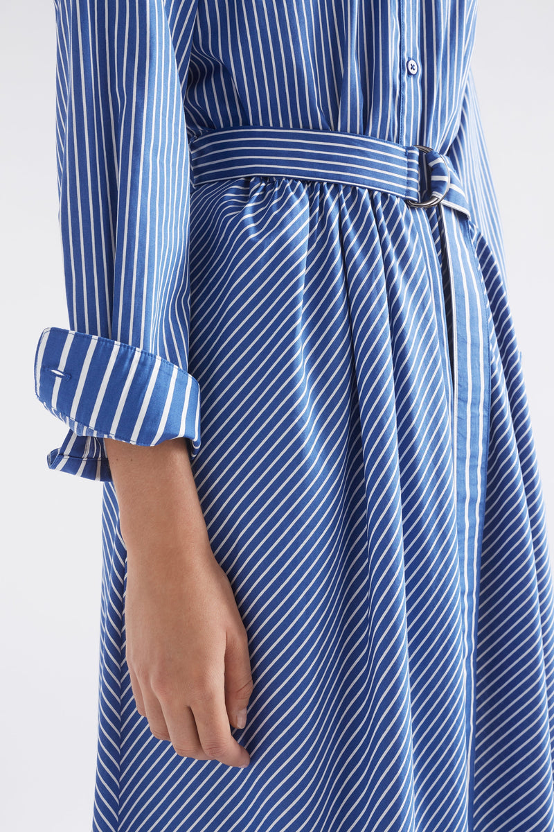 ELK Ligne Shirt Dress in Blue Stripe
