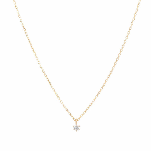 By Charlotte 14K Solid Gold Sweet Droplet Diamond Necklace