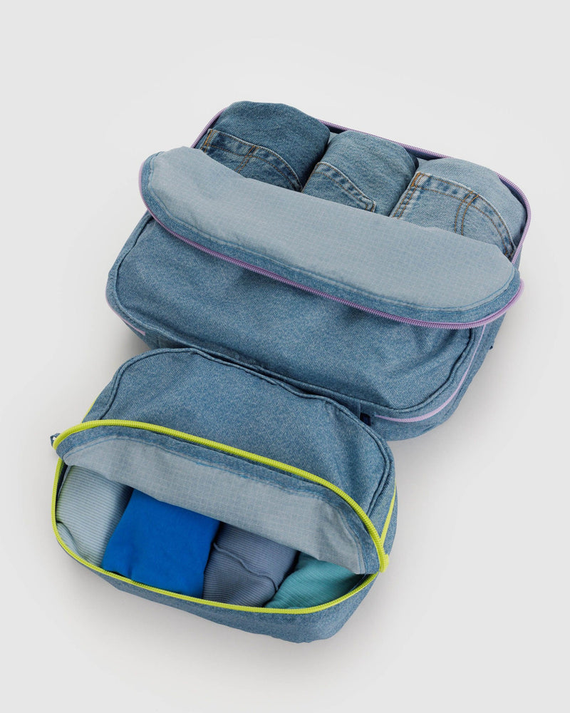 Baggu Packing Cube Set in Digital Denim