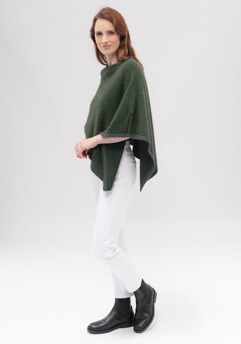 Merinomink Two Tone Poncho in Matipo/Slate