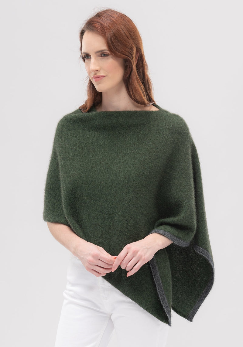 Merinomink Two Tone Poncho in Matipo/Slate