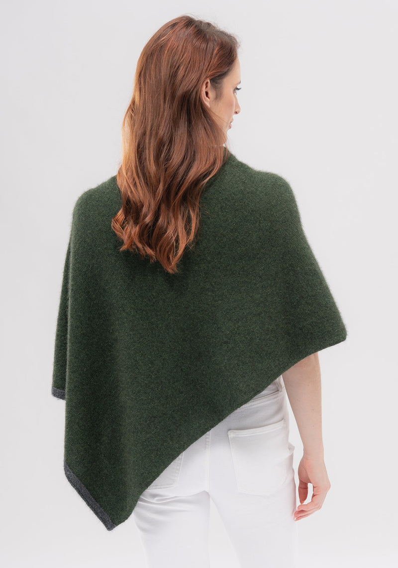 Merinomink Two Tone Poncho in Matipo/Slate