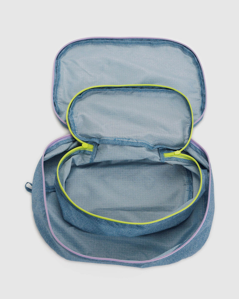 Baggu Packing Cube Set in Digital Denim