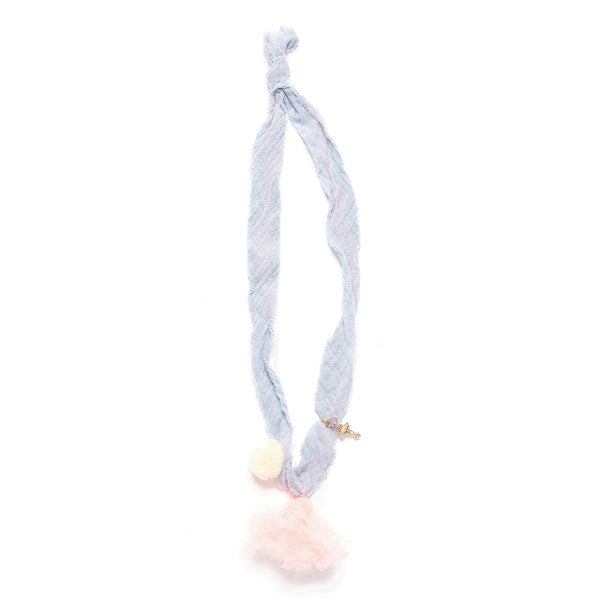 Rare Rabbit Pom Pom and Ballerina Necklace in Grey