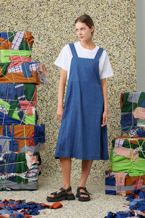 Wolf and Mishka Jessa Pinafore Dress – Organic Indigo Denim