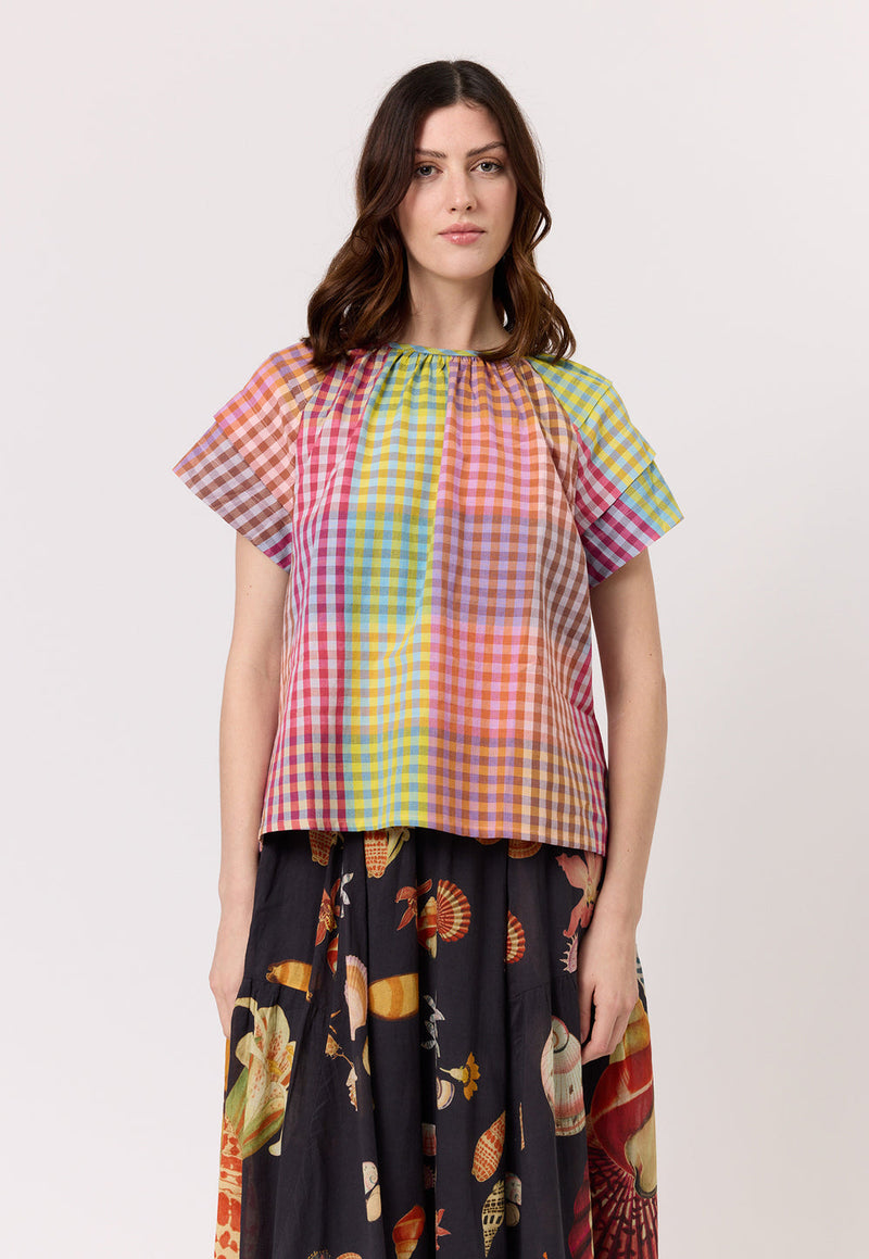 Nancybird Micci Top in Sunrise Check