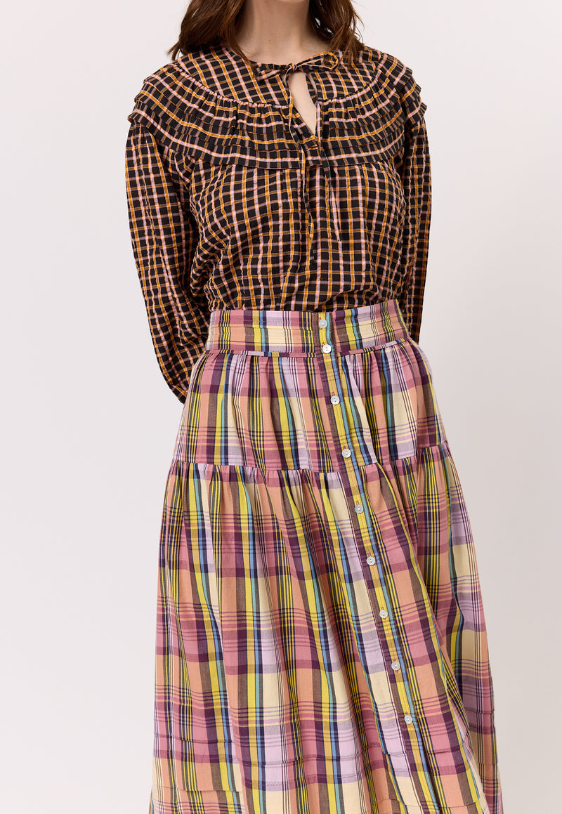 Nancybird Coco Pintuck Skirt in Acid Check