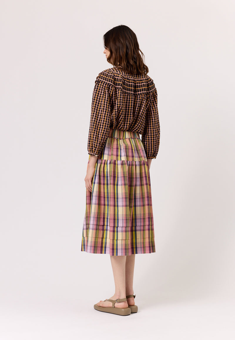 Nancybird Coco Pintuck Skirt in Acid Check