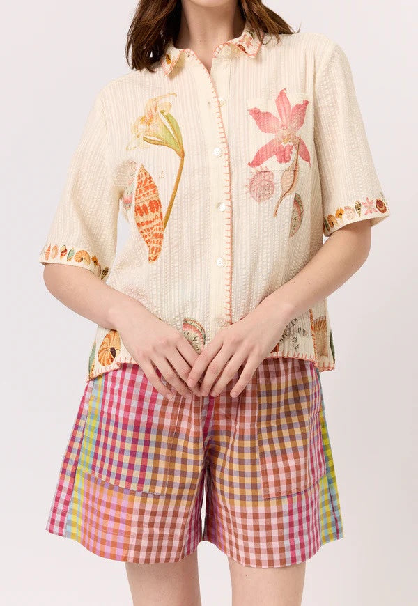 Nancybird Summer Shirt in Cream Shell