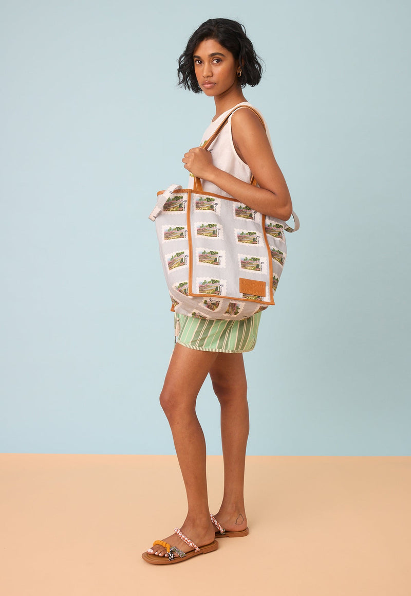 Nancybird Stamp Tote in Postage