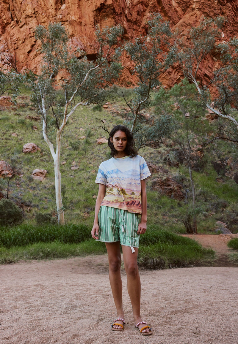 Nancybird Iris Short in Green Stripe