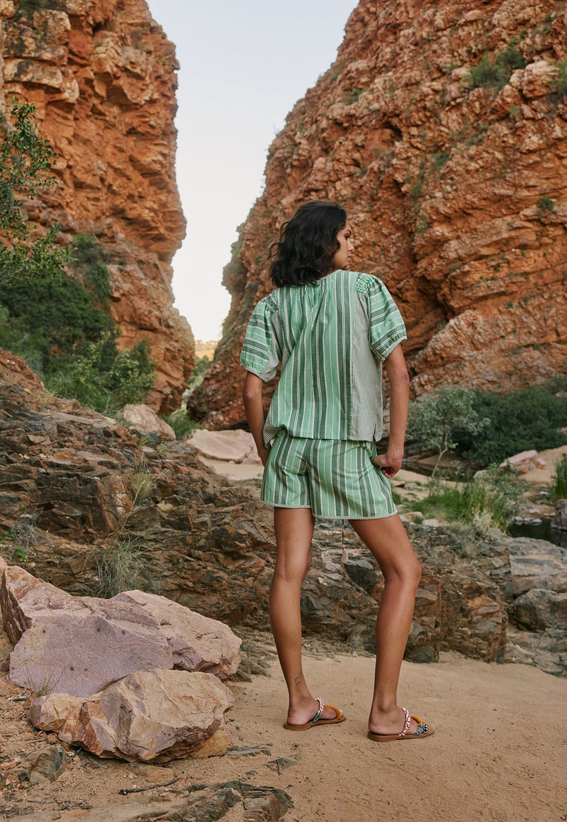 Nancybird Iris Short in Green Stripe