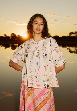 Nancybird Gwen Blouse in Watercolour Cream