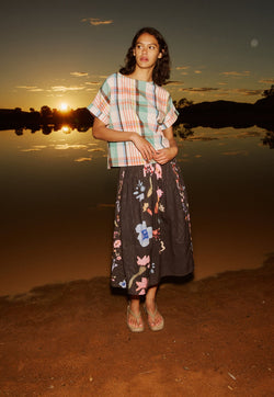 Nancybird Dolman Top in Summer Check
