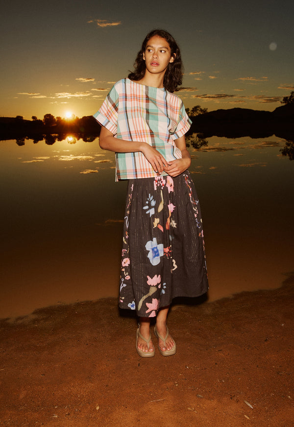 Nancybird Dolman Top in Summer Check