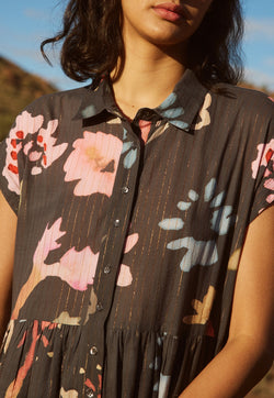 Nancybird Maja Dress in Watercolour Charcoal