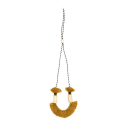 Rare Rabbit Tassel Tapestry Necklace in Mustard