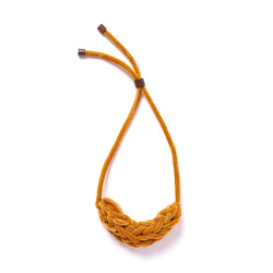 Rare Rabbit Velvet Macrame Necklace in Butterscotch