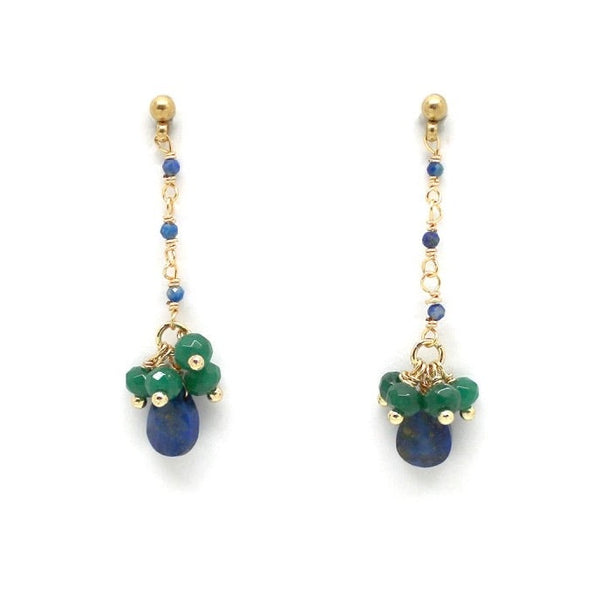 Lizou Lapis Lazuli Dangle Earrings