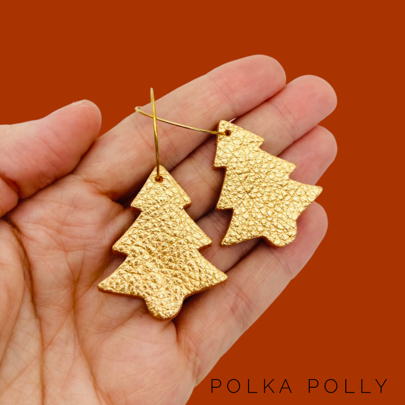 Polka Polly Christmas Hoops in Metallic Copper