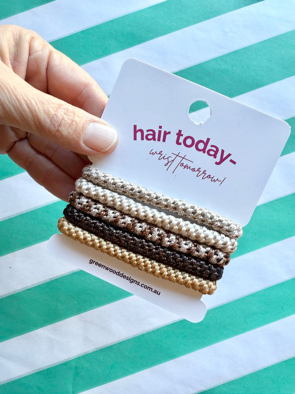 Hair Elastics Pack - Toffee