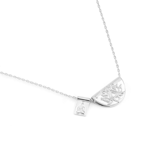 by charlotte Sterling Silver Lotus and Little Buddha Necklace