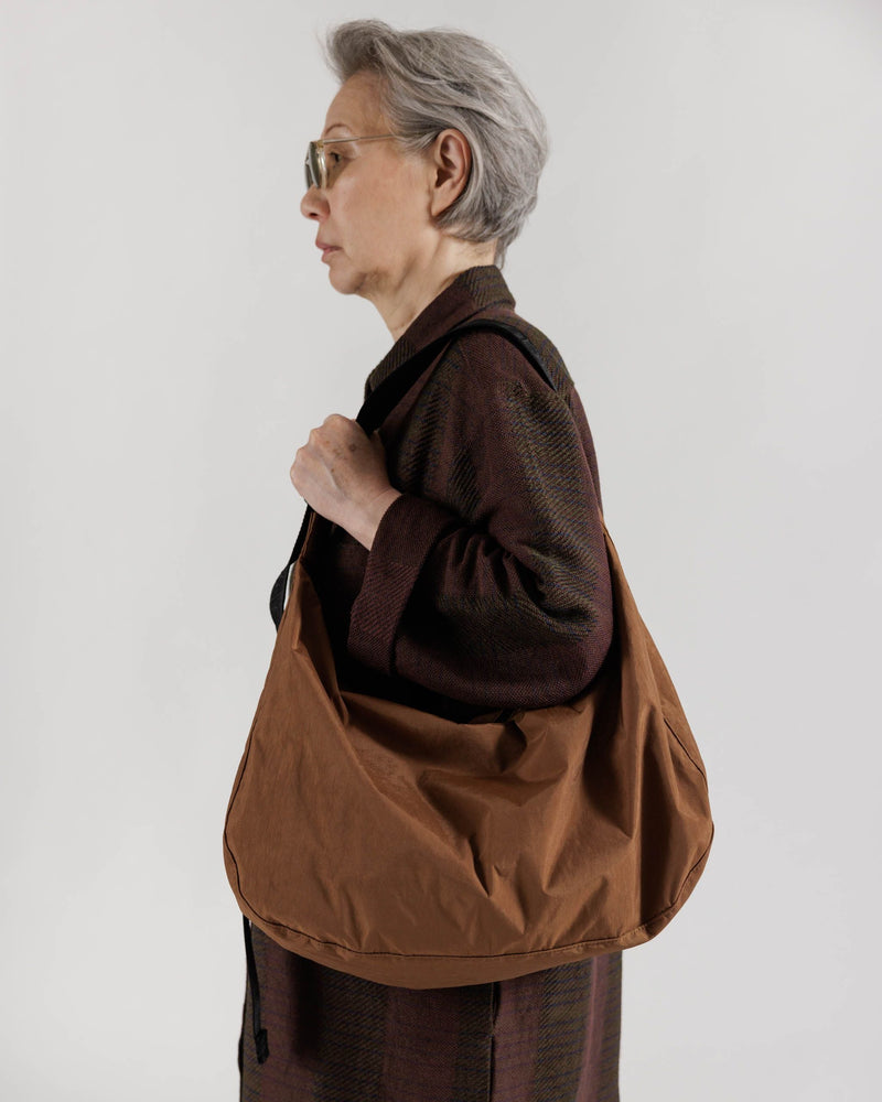 Baggu Large Nylon Crescent Bag in Brown