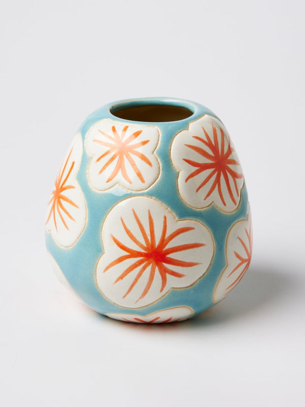 Jones and Co Pollen White Hibiscus Vase