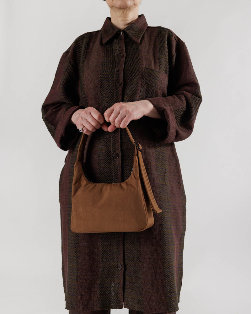 Baggu Mini Nylon Shoulder Bag in Brown
