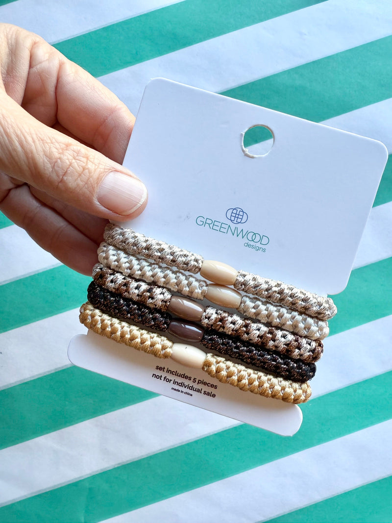 Hair Elastics Pack - Toffee
