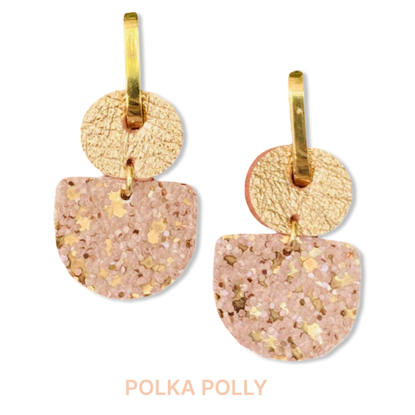 Polka Polly Copper Latte Dainty Hoops