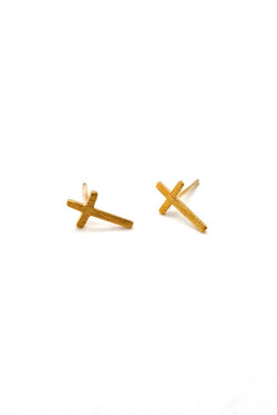 Lizou Mini Cross Earrings