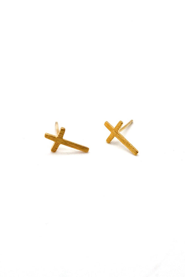 Lizou Mini Cross Earrings