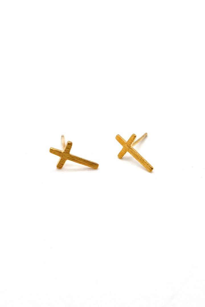 Lizou Mini Cross Earrings