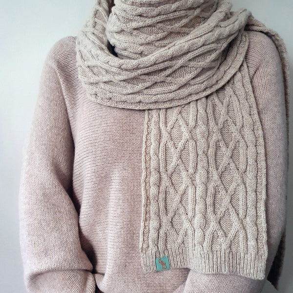 Otto & Spike 'Brioche' Scarf in Beige