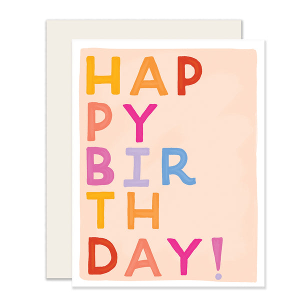 Slightly Stationery 'Birthday Block Letters' Card
