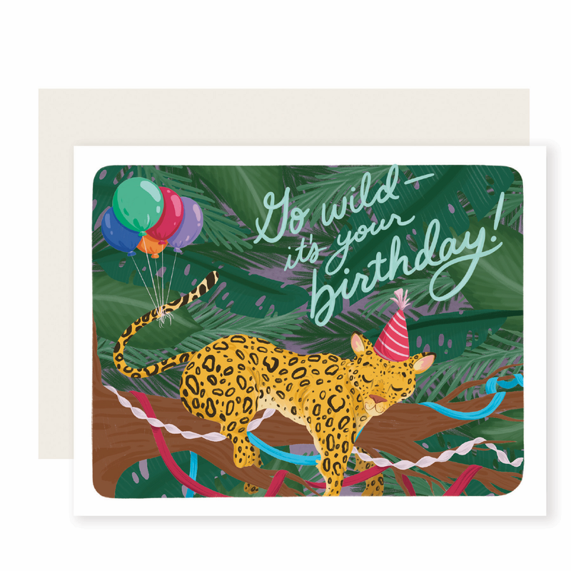 Slightly Stationery 'Go Wild Leopard Birthday' Card