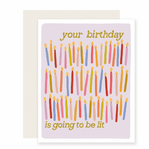 Slightly Stationery 'Lit Birthday' Card