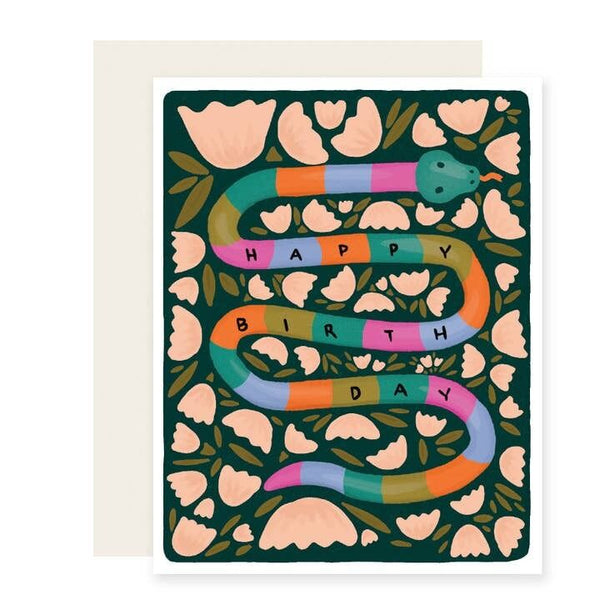 Slightly Stationery 'Snake Colourblock Birthday' Card