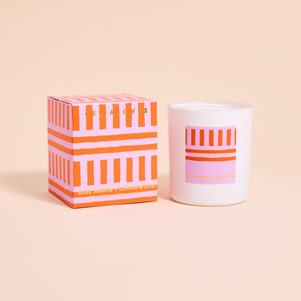 Celia Loves Blue Amber & Cedarwood Candle 395g