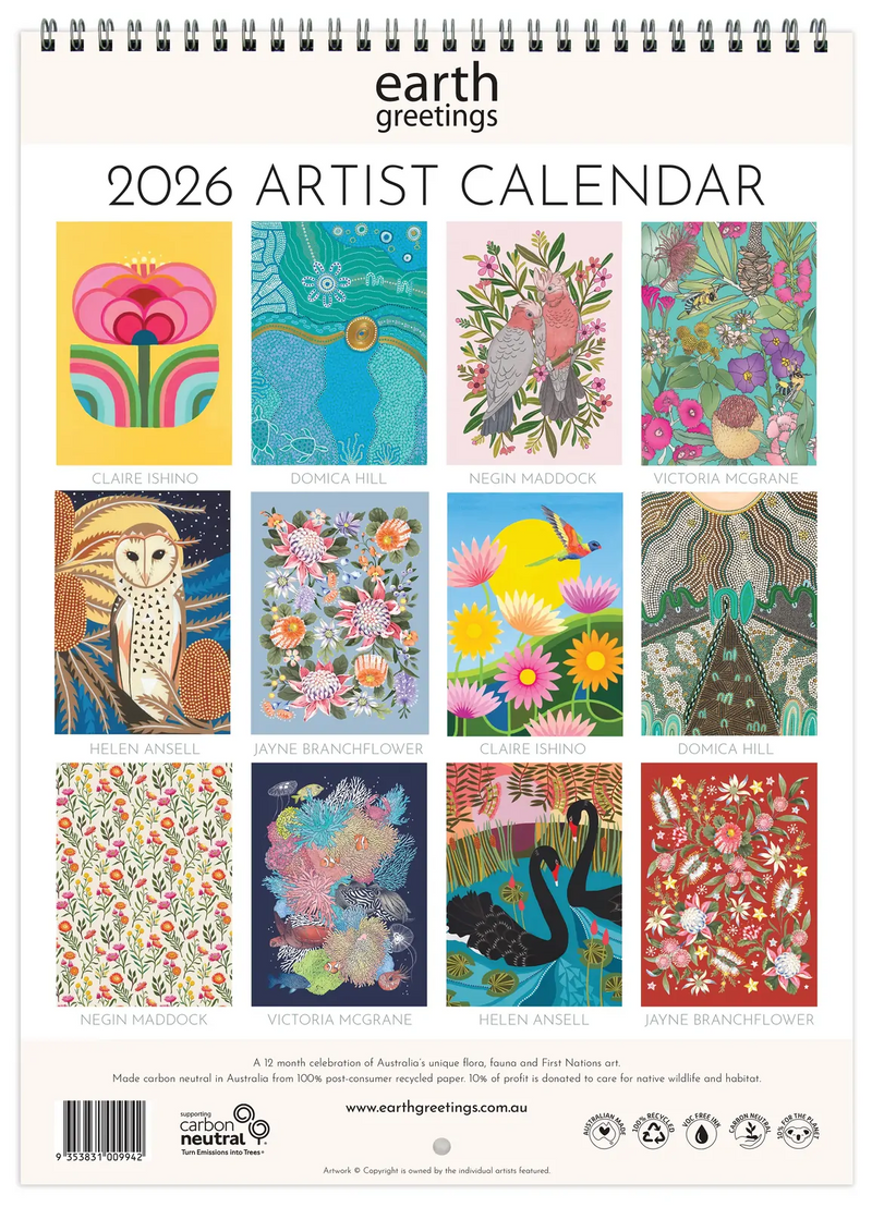 Earth Greetings 2026 Artist Calendar