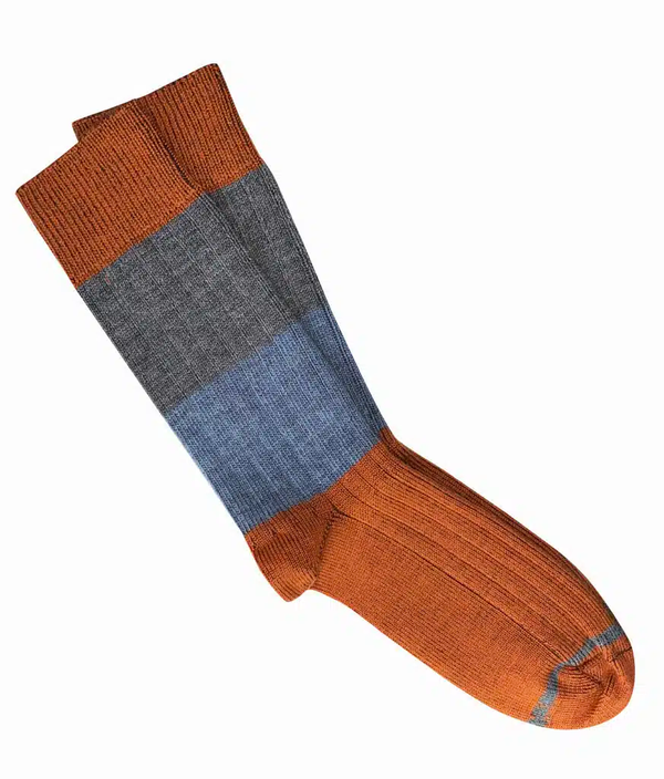 Tightology 'Chunky Rib' Socks in Rust Stripe