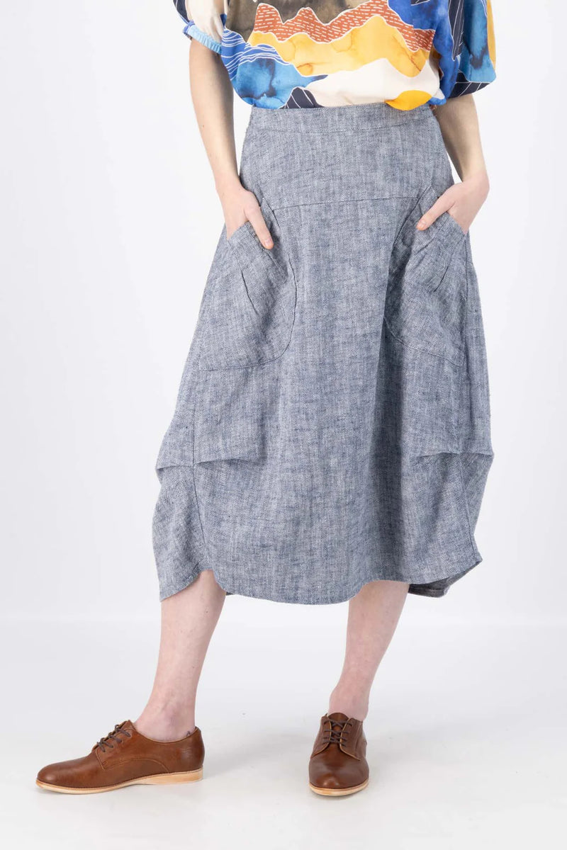 Linen herringbone skirt best sale