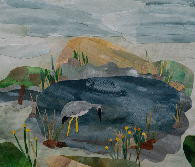 Anne Deane 'The Heron ate all our tadpoles' Original Artwork