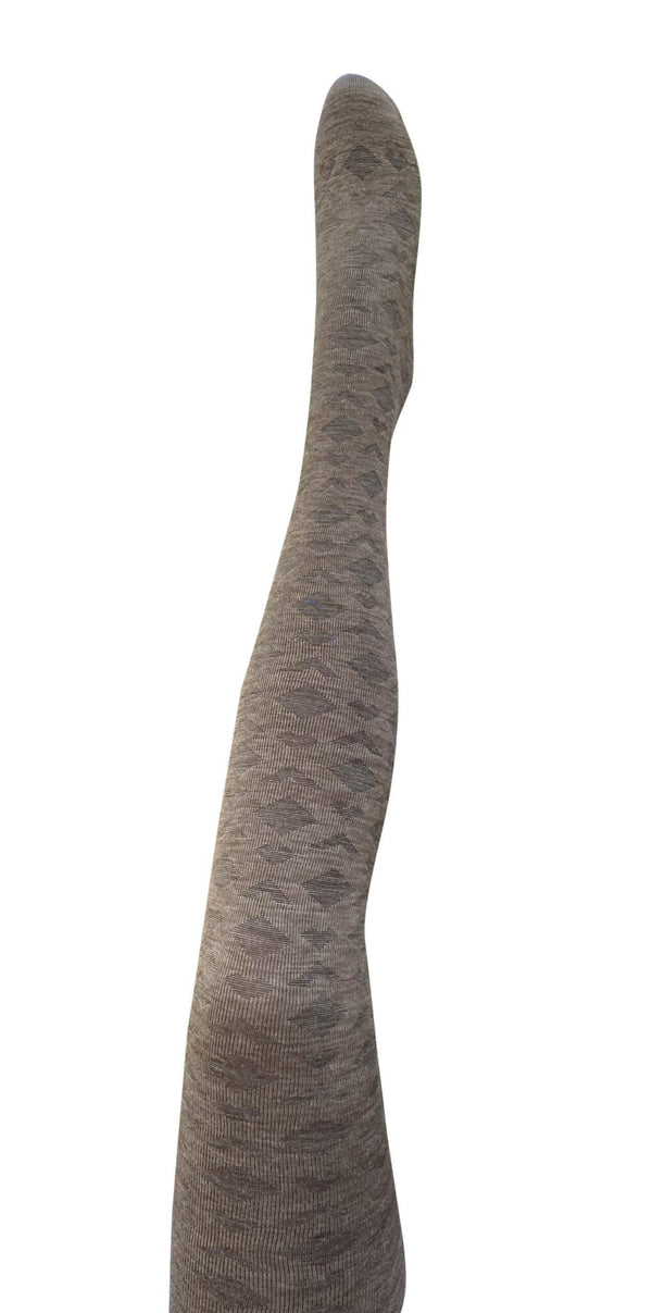 Tightology 'Deco' Merino Wool Tights in Brown