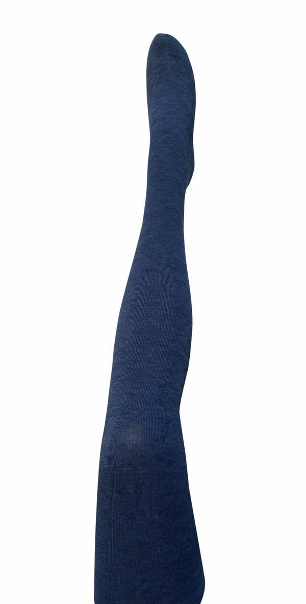 Tightology 'Deco' Merino Wool Tights in Navy