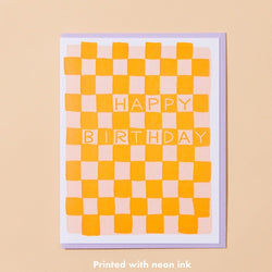 Checker Birthday Letterpress Card