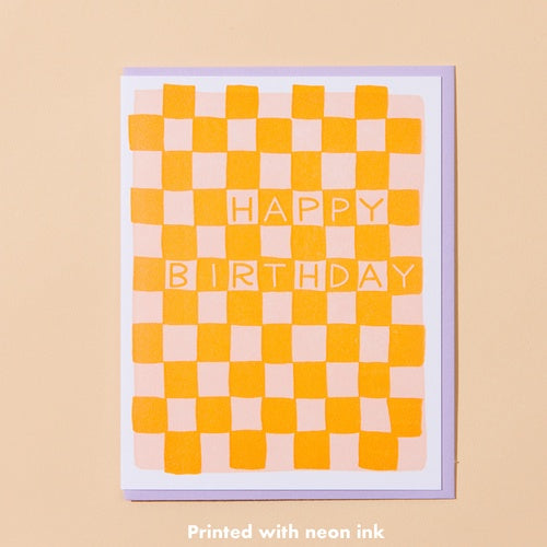 Checker Birthday Letterpress Card