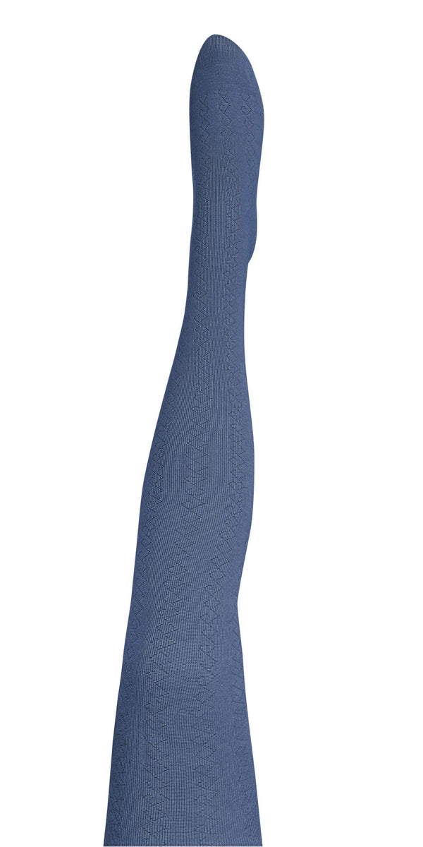 Tightology 'Geo' Merino Wool Tights in Blue