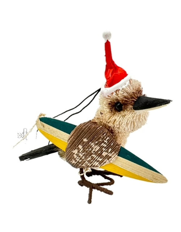 Bristlebrush 'Kookaburra with Surfboard' Christmas Ornament